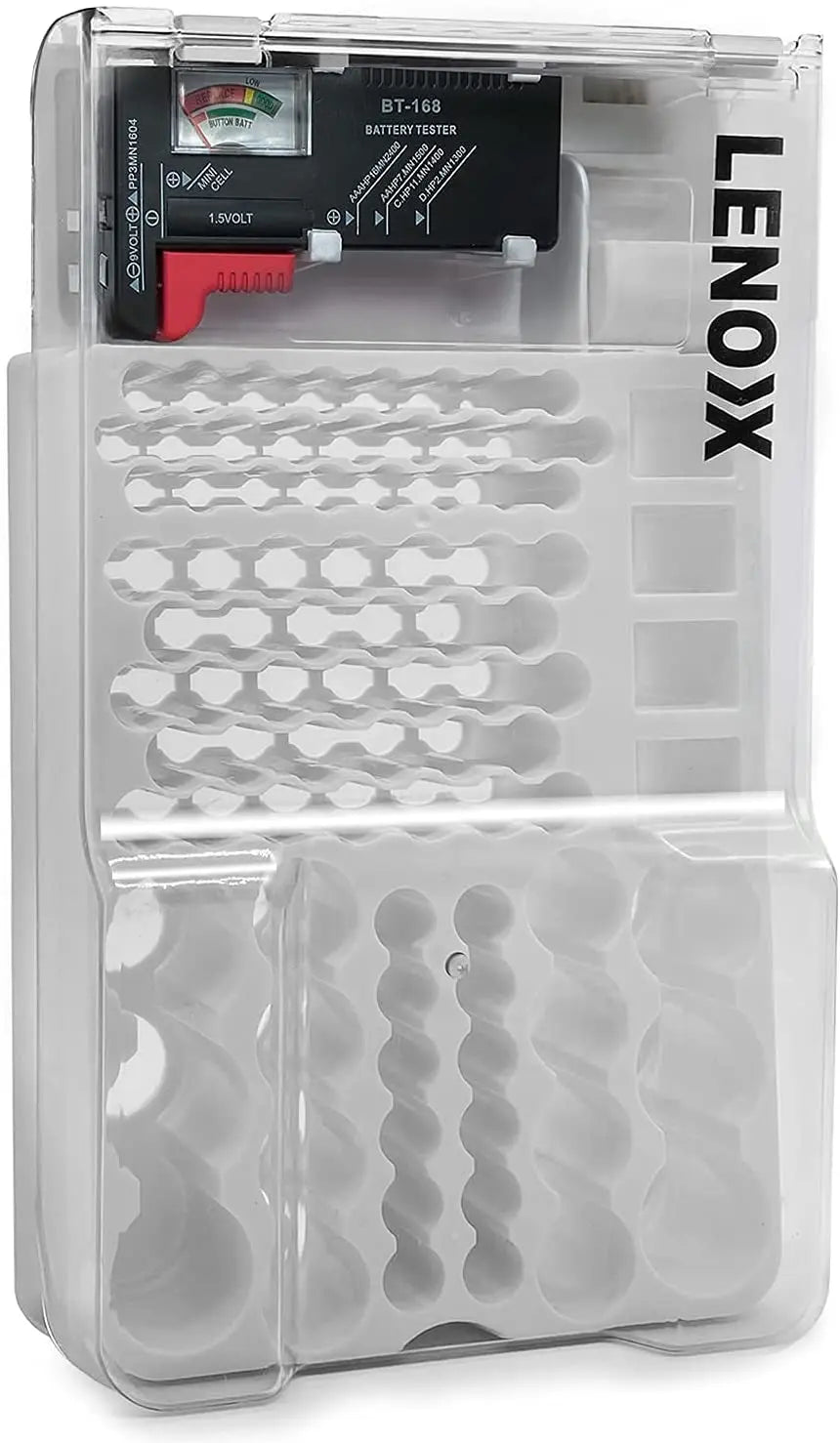 Lenoxx Battery Storage with Clear Cover Holds 93 Various Size Batteries Includes Tester Pattan Australia